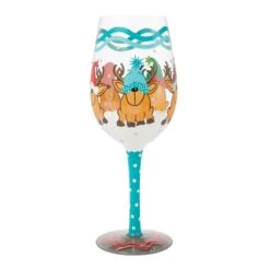 Reindeer Games Hand Painted Wine Glass(Reindeer Games Hand Painted Wine Glass) -Glassware Store 6015420 4