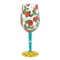 Strawberry Wine Hand Painted Wine Glass(Strawberry Wine Hand Painted Wine Glass)