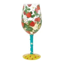Strawberry Wine Hand Painted Wine Glass(Strawberry Wine Hand Painted Wine Glass) -Glassware Store 6015427 1