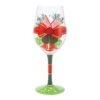 My Fancy Christmas Bow Hand Painted Wine Glass(My Fancy Christmas Bow Hand Painted Wine Glass)