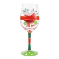 My Fancy Christmas Bow Hand Painted Wine Glass(My Fancy Christmas Bow Hand Painted Wine Glass) -Glassware Store 6015927 3