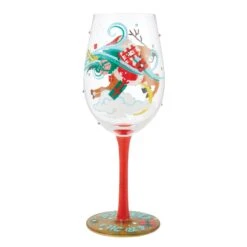 And To All A Good Night Hand Painted Wine Glass(And To All A Good Night Hand Painted Wine Glass) -Glassware Store 6015932 3