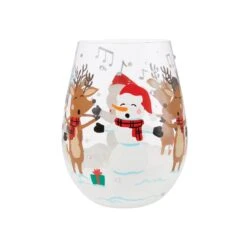 A-Caroling We Go Hand Painted Stemless Wine Glass(A Caroling We Go Hand Painted Stemless Wine Glass) -Glassware Store 6015933 2