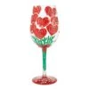 Valentine's Bouquet Hand Painted Wine Glass(Valentines Bouquet Hand Painted Wine Glass)