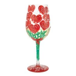 Valentine's Bouquet Hand Painted Wine Glass(Valentines Bouquet Hand Painted Wine Glass) -Glassware Store 6016399 1