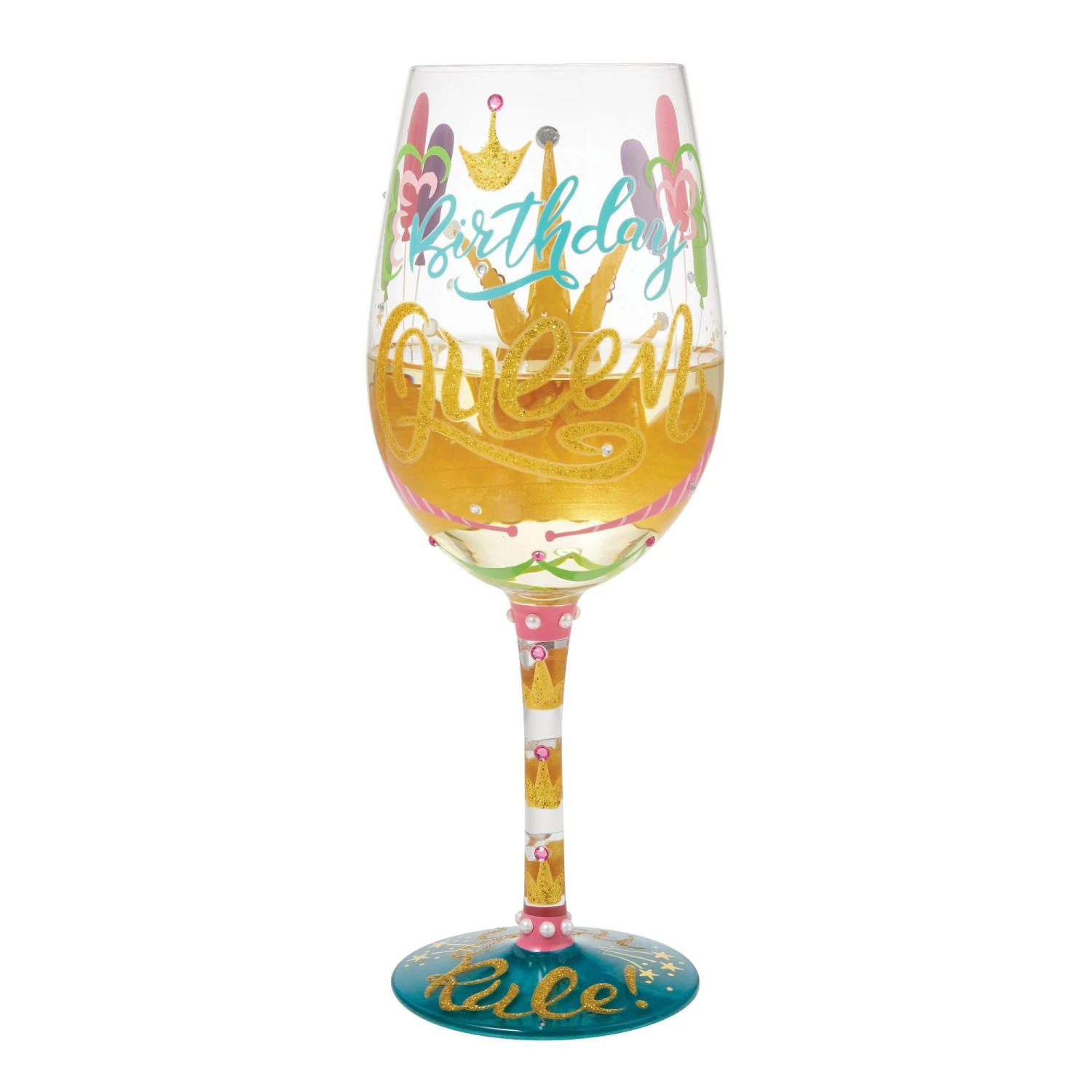 Birthday Queen Hand Painted Wine Glass(Birthday Queen Hand Painted Stemless Wine Glass) 2 Birthday Queen Hand Painted Wine Glass(Birthday Queen Hand Painted Stemless Wine Glass) - Image 2