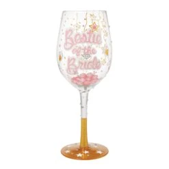 Bestie Of The Bride Hand Painted Wine Glass(Bestie Of The Bride Hand Painted Wine Glass)