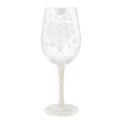 Two Hearts One Love Bride Hand Painted Wine Glass(Two Hearts One Love Bride Hand Painted Wine Glass) -Glassware Store 6016403 5
