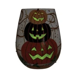 Hello Halloween Hand Painted Stemless Wine Glass(Hello Halloween Hand Painted Stemless Wine Glass) -Glassware Store 6016406 1