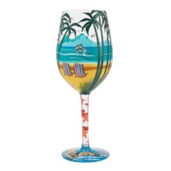 Forever At The Beach Hand Painted Wine Glass(Forever At The Beach Hand Painted Wine Glass)