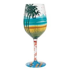 Forever At The Beach Hand Painted Wine Glass(Forever At The Beach Hand Painted Wine Glass) -Glassware Store 6016407 2