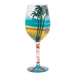 Forever At The Beach Hand Painted Wine Glass(Forever At The Beach Hand Painted Wine Glass) -Glassware Store 6016407 4