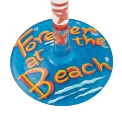 Forever At The Beach Hand Painted Wine Glass(Forever At The Beach Hand Painted Wine Glass) -Glassware Store 6016407 5