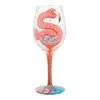 Fabulous Flamingos Painted Wine Glass(Fabulous Flamingos Painted Wine Glass)