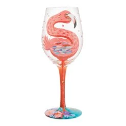 Fabulous Flamingos Painted Wine Glass(Fabulous Flamingos Painted Wine Glass)