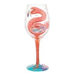 Fabulous Flamingos Painted Wine Glass(Fabulous Flamingos Painted Wine Glass) -Glassware Store 6016736 3