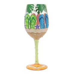 Stuck In The Sand Hand Painted Wine Glass(Stuck In The Sand Hand Painted Wine Glass)