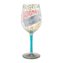 Birthdays Are The Confetti Of Life Hand Painted Wine Glass(Birthdays Are The Confetti Of Life Hand Painted Wine Glass)