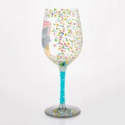 Birthdays Are The Confetti Of Life Hand Painted Wine Glass(Birthdays Are The Confetti Of Life Hand Painted Wine Glass) -Glassware Store 6016966 2