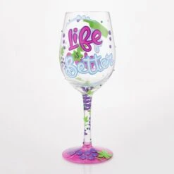 Life Is Better With Wine Hand Painted Wine Glass(Life Is Better With Wine Hand Painted Wine Glass) -Glassware Store 6016971 3