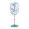 Dance Of The Dragonflies Hand Painted Wine Glass(Dance Of The Dragonflies Hand Painted Wine Glass)
