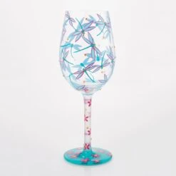 Dance Of The Dragonflies Hand Painted Wine Glass(Dance Of The Dragonflies Hand Painted Wine Glass) -Glassware Store 6016972 2