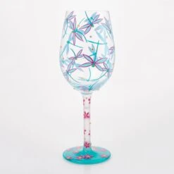 Dance Of The Dragonflies Hand Painted Wine Glass(Dance Of The Dragonflies Hand Painted Wine Glass) -Glassware Store 6016972 4