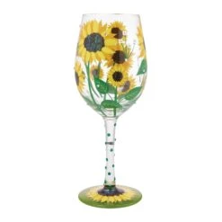 Sunflower Hand Painted Wine Glass(Sunflower Hand Painted Wine Glass)