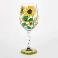 Sunflower Hand Painted Wine Glass(Sunflower Hand Painted Wine Glass) -Glassware Store 6016975 2