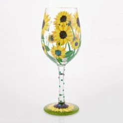 Sunflower Hand Painted Wine Glass(Sunflower Hand Painted Wine Glass) -Glassware Store 6016975 3