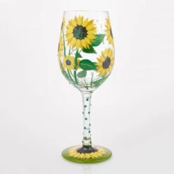 Sunflower Hand Painted Wine Glass(Sunflower Hand Painted Wine Glass) -Glassware Store 6016975 4