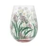 Delicate Florals Hand Painted Stemless Wine Glass(Delicate Florals Hand Painted Stemless Wine Glass)
