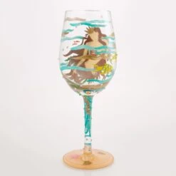 Mystical Mermaid Hand Painted Wine Glass(Mystical Mermaid Hand Painted Wine Glass) -Glassware Store 6016979 3