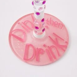 Dink Then Drink Hand Painted Wine Glass(Dink Then Drink Hand Painted Wine Glass) -Glassware Store 6016984 5
