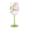 I Luv Luv Tennis Hand Painted Wine Glass(I Luv Luv Tennis Hand Painted Wine Glass)