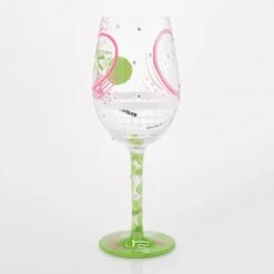 I Luv Luv Tennis Hand Painted Wine Glass(I Luv Luv Tennis Hand Painted Wine Glass) -Glassware Store 6016985 2