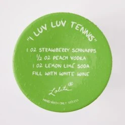 I Luv Luv Tennis Hand Painted Wine Glass(I Luv Luv Tennis Hand Painted Wine Glass) -Glassware Store 6016985 6