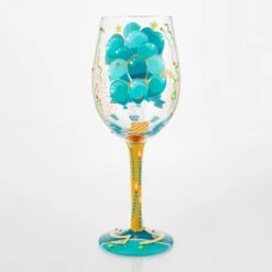 Happy 65th Birthday Hand Painted Wine Glass(Happy 65th Birthday Hand Painted Wine Glass) -Glassware Store 6016991 3