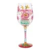 Happy 75th Birthday Hand Painted Wine Glass(Happy 75th Birthday Hand Painted Wine Glass)