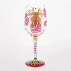 Happy 75th Birthday Hand Painted Wine Glass(Happy 75th Birthday Hand Painted Wine Glass) -Glassware Store 6016992 3