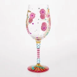 Happy 75th Birthday Hand Painted Wine Glass(Happy 75th Birthday Hand Painted Wine Glass) -Glassware Store 6016992 4