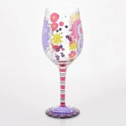 Happy 80th Birthday Hand Painted Wine Glass(Happy 80th Birthday Hand Painted Wine Glass) -Glassware Store 6016993 2