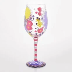 Happy 80th Birthday Hand Painted Wine Glass(Happy 80th Birthday Hand Painted Wine Glass) -Glassware Store 6016993 4