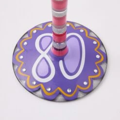 Happy 80th Birthday Hand Painted Wine Glass(Happy 80th Birthday Hand Painted Wine Glass) -Glassware Store 6016993 5