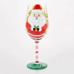 Here Comes Santa Claus Hand Painted Wine Glass(Here Comes Santa Claus Hand Painted Wine Glass) -Glassware Store 6017343 3