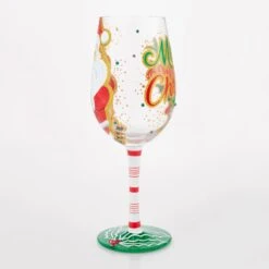 Here Comes Santa Claus Hand Painted Wine Glass(Here Comes Santa Claus Hand Painted Wine Glass) -Glassware Store 6017343 4