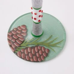 Warm Holiday Wishes Hand Painted Wine Glass(Warm Holiday Wishes Hand Painted Wine Glass) -Glassware Store 6017344 5