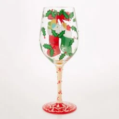 Stockings With Care Hand Painted Wine Glass(Stockings With Care Hand Painted Wine Glass) -Glassware Store 6017392 3