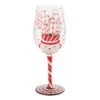 Candy Cane Jar Hand Painted Wine Glass(Candy Cane Jar Hand Painted Wine Glass)