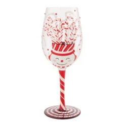 Candy Cane Jar Hand Painted Wine Glass(Candy Cane Jar Hand Painted Wine Glass)